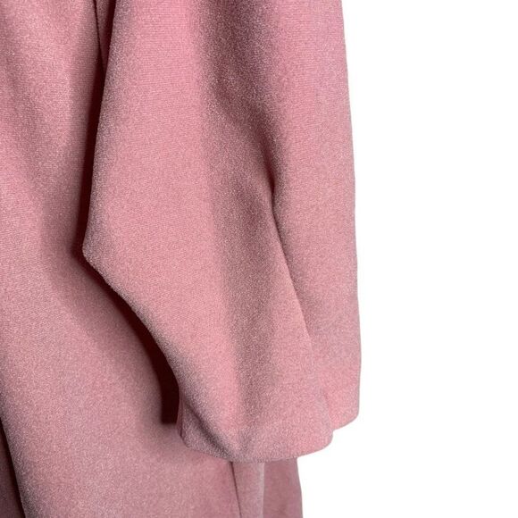 Vintage Vanity Fair Fleece Half Zip Robe L Pink Long Sleeve Applique Pockets - Picture 6 of 7